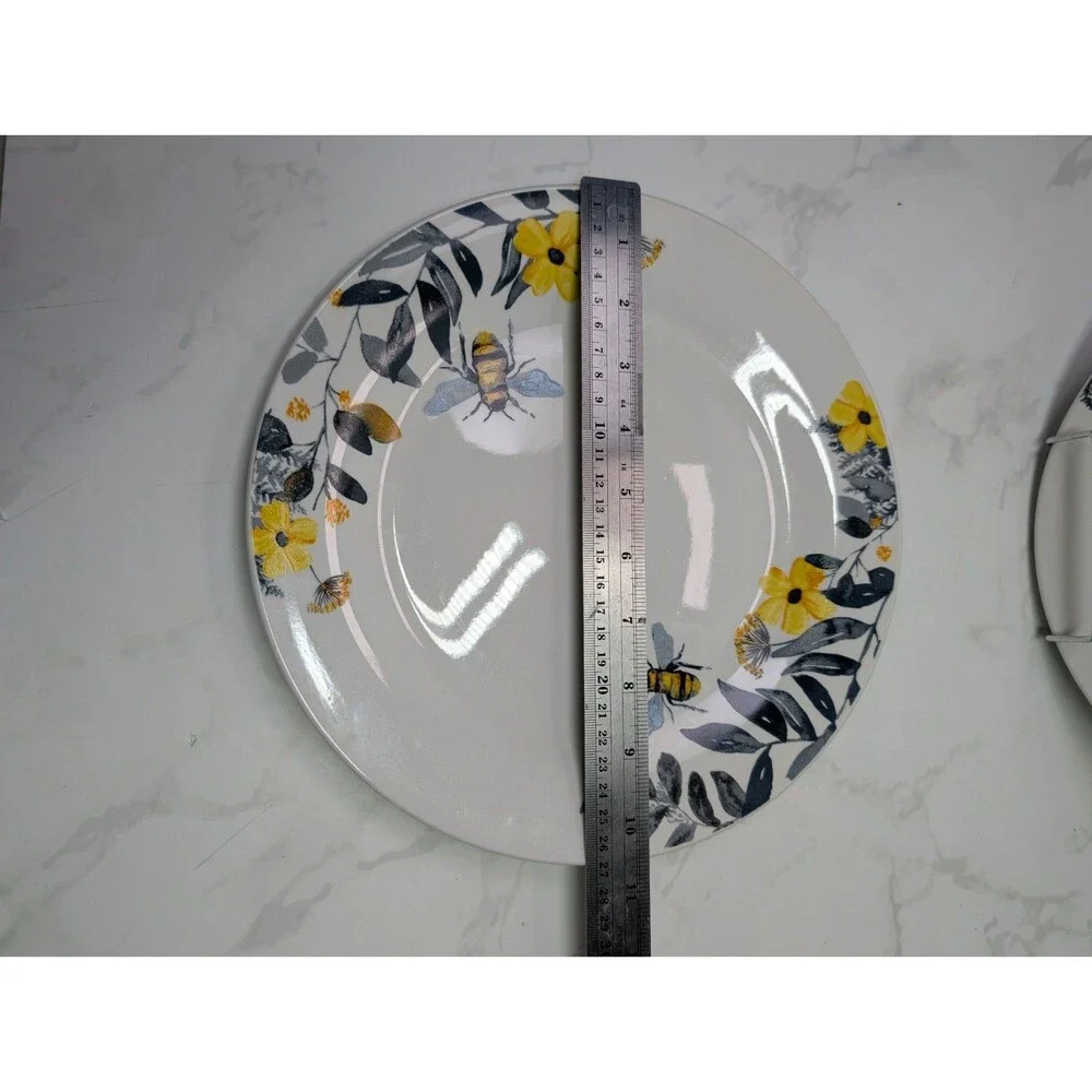 Royal Norfolk Bee Floral Dinner Plates Set of 2 New 10.5